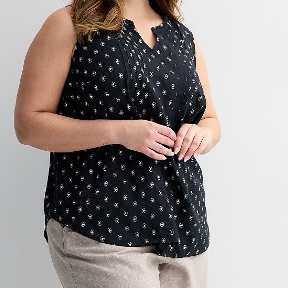 croft & barrow Tops - Croft & Barrow Sleeveless black Print Blouse